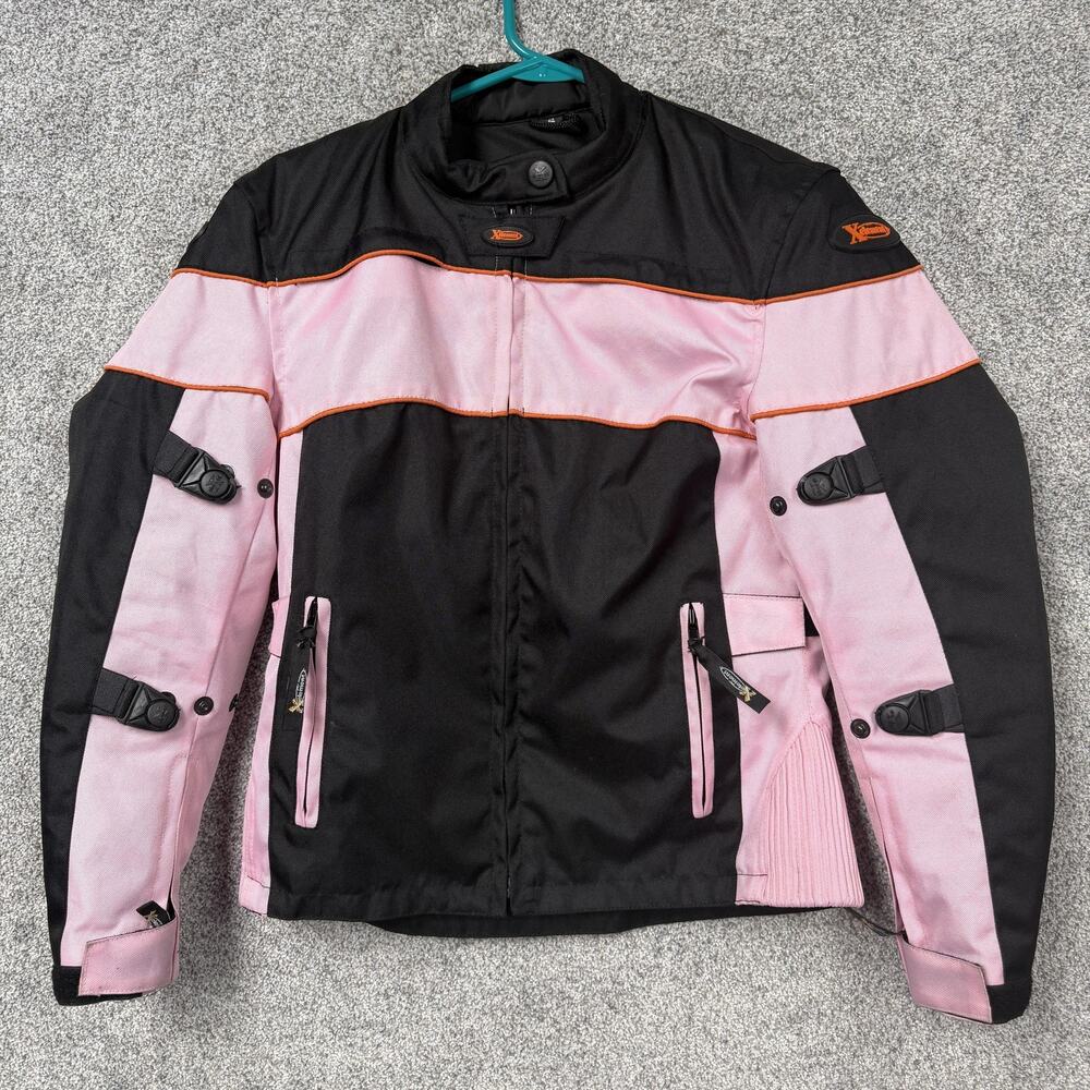 Xelement Motorcycle Jacket Womens Small Black Pink Waterproof Padded Insulated